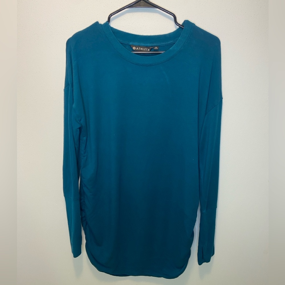 Athleta Drishti long-sleeve ruched sweatshirt